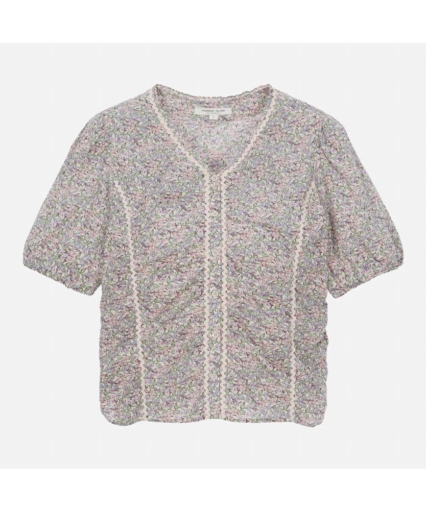 THURSDAY ISLAND Shirring Point Pattern Blouse_T254Mbl279W