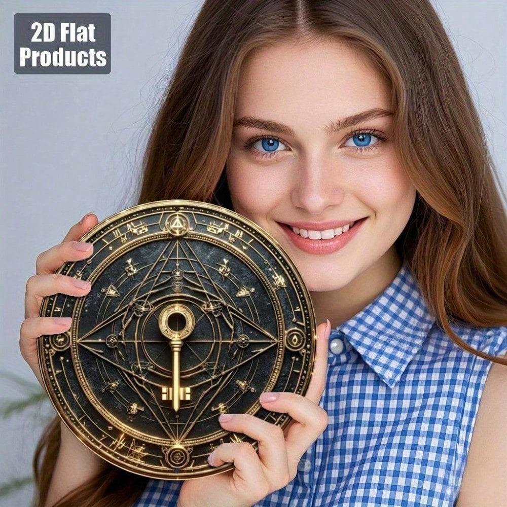 Винтажная металлическая табличка Компас Ключ Настенное искусство Декор для гостиной