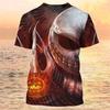 Happy Halloween Pumpkin T-shirt 3D Printed Colorful Round Neck T Shirts Men