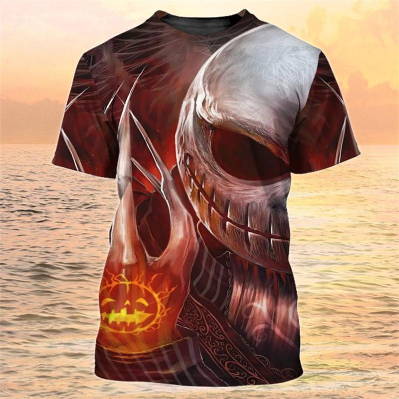 Happy Halloween Pumpkin T-shirt 3D Printed Colorful Round Neck T Shirts Men