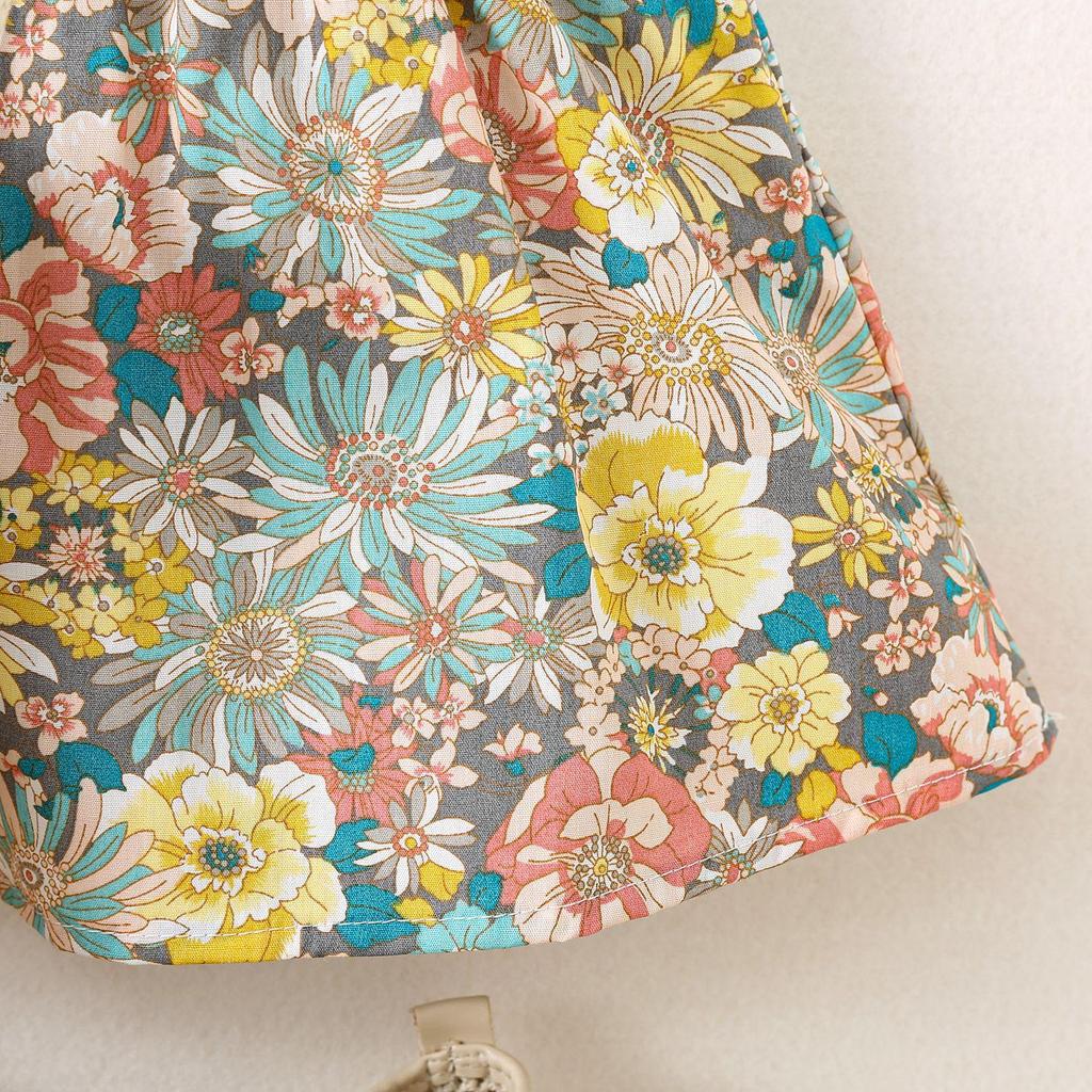 Summer Baby Girl Flutter Sleeve Dress with Bag - Princess Toddler Outfit, All-Over Print.