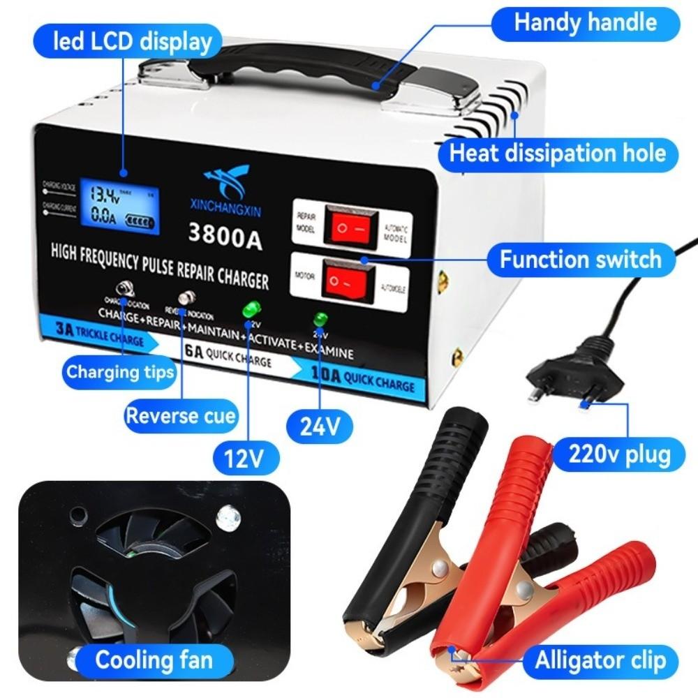 24V Full Automatic Car Battery Charger 12V High Power Repair Battery Charger Vehicle Repair