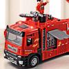 Water Spray Fire Truck Model Ladder Trucks Toy Car Sound Light Pull Back Doors Opened Vehicle Collection Boys Gift