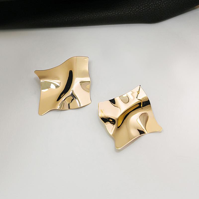Metal Drop Earrings Irregular Pendants Earrings Twisted Geometric Personality Earrings For Women