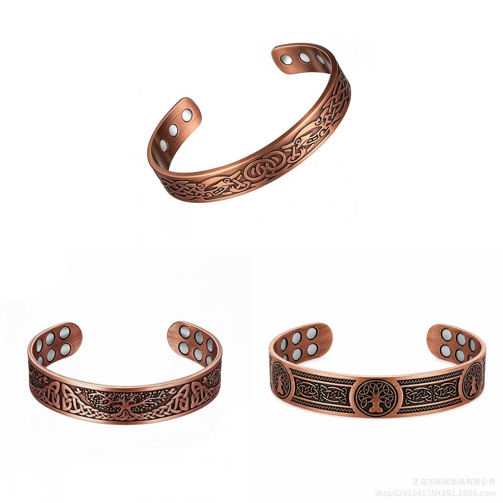 Magnet Therapy Bracelet Set Vintage Copper Tree Jewelry For Daily Wear