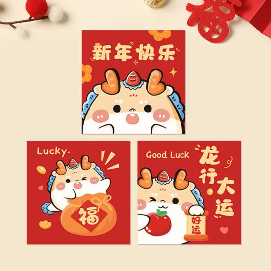 6 шт. китайские новогодние красные конверты с рисунком дракона хорошие благословляющие буквы традиционные китайские красные конверты