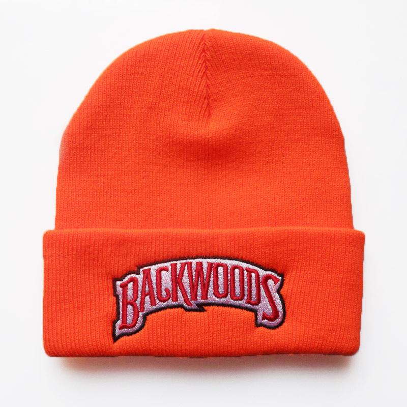 Autumn and winter letters for men and women BACKWOODS Warm knitted hat with embroidery for students, pullover hat