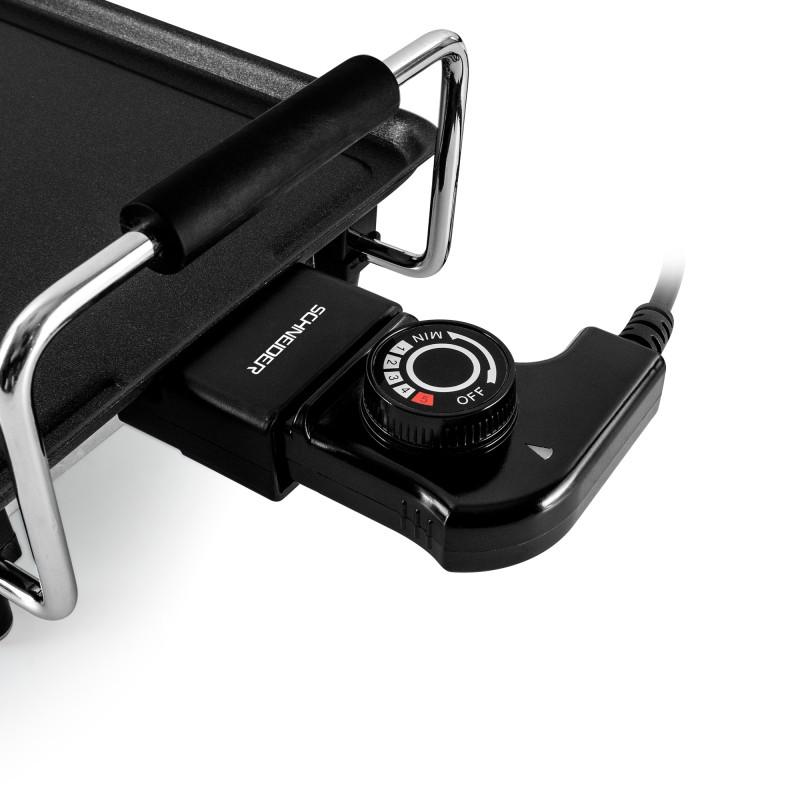 Schneider - éclat D'été - Plancha électrique Xxl - Thermostat Amovible - 1800w - Revêtement Antiadhésif