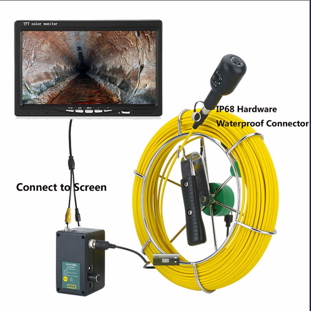 7in Monitor 1080P Dual Camera IP68 Waterproof with 30Meters Cable Underground Pipe Inspection System