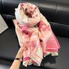 Soft Fleece-Like Throw Blanket Office Winter Warmth Womens Shawl With Chinese Floral