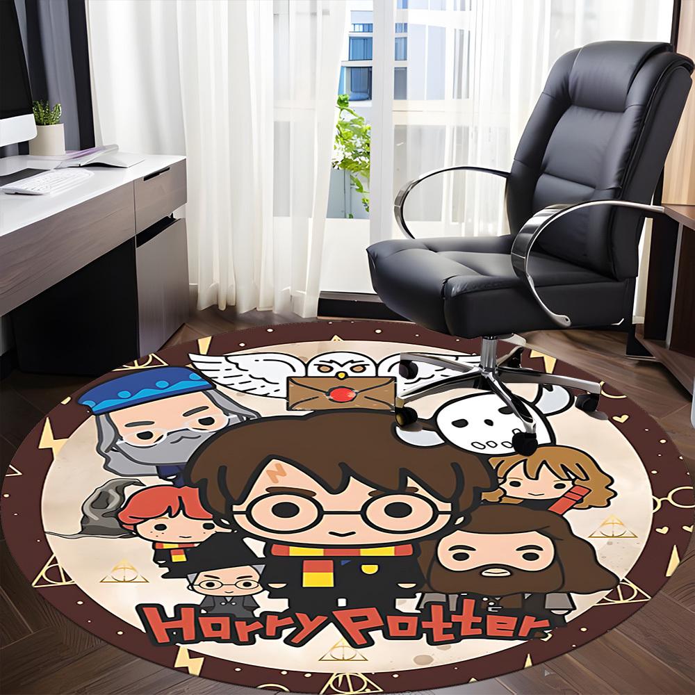 1pc Harry Potter Carpet, Round Non-Slip Durable Large Size Office Carpet, Suitable for Office,yy250908033