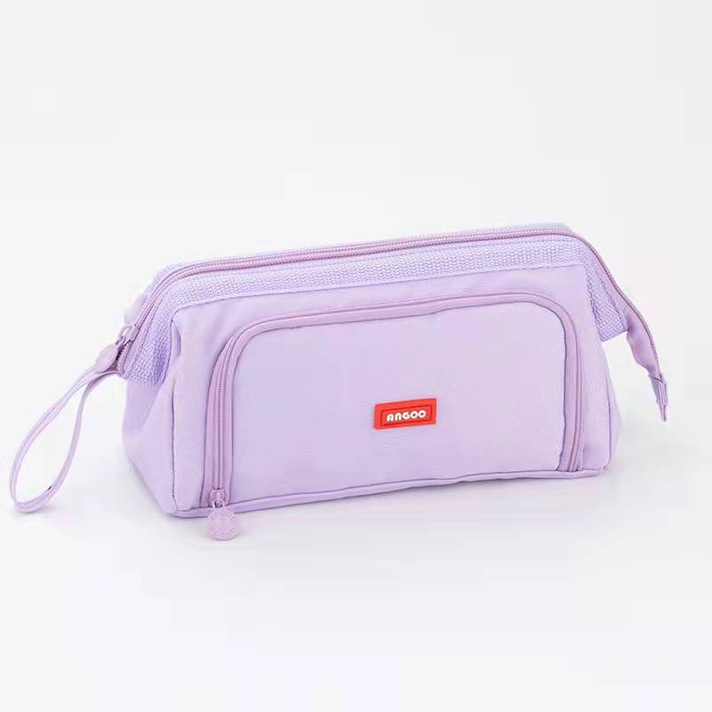 Large Capacity Pen Pouch Double-Layer Pencil Case Multifunctional Stationery Box Creative Handheld Pencil Bag Learning Supplies