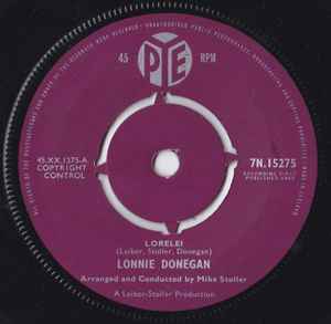 7-дюймовая пластинка LONNIE DONEGAN - Lorelei 7N15275 Pye Records 1960 Великобритания Блюз Б/У