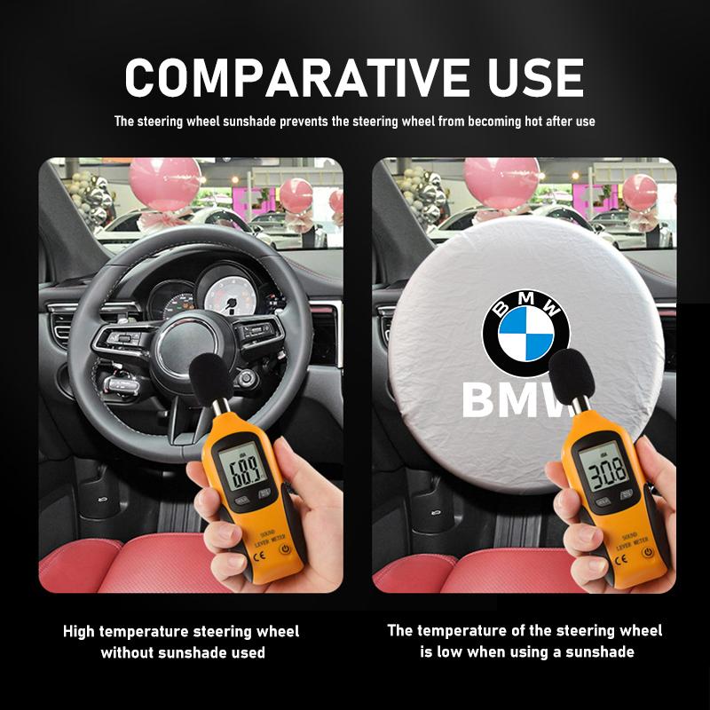 Car Steering Wheel Sun Shade Cover UV-Blocking Sun Protection Cover For BMW M 1 3 4 5 6 7 Series M3 M6 F01 F02E34 E36 E70 F10 X6 UF0