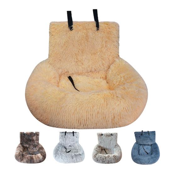 Мягкое моющееся автомобильное сиденье для собак, бустер для домашних животных с поводком безопасности, плюшевая бархатная переноска для щенков, кровать для путешествий в машину для маленьких, средних и больших собак