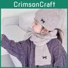 Winter Knit Hat With Bow Embroidery For Fashionable Outdoor Warmth
