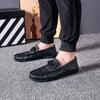 Round Toe Men's Leather Shoes Loafers Fashion 2024 Slip-on Male Casual Shoe Summer Sale Trend 2024 New Arrivals Legitimate