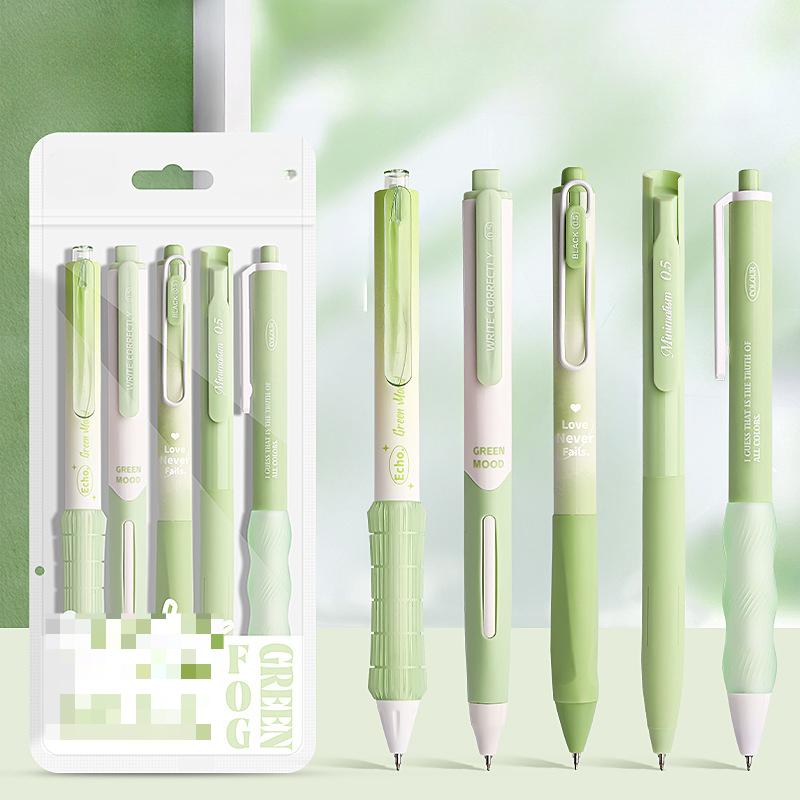Милый и Прекрасный Набор Корейских Гелевых Ручек - 5 Штук, 0,5 мм, Однотонные Цвета