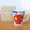 Благодарность Подарочный подарок Выход на пенсию Продвижение Перевод Выпускной Благодарственная открытка включена Кружка Arita ware Подходит для микроволновой печи Nabeshima Fuji Red Fuji