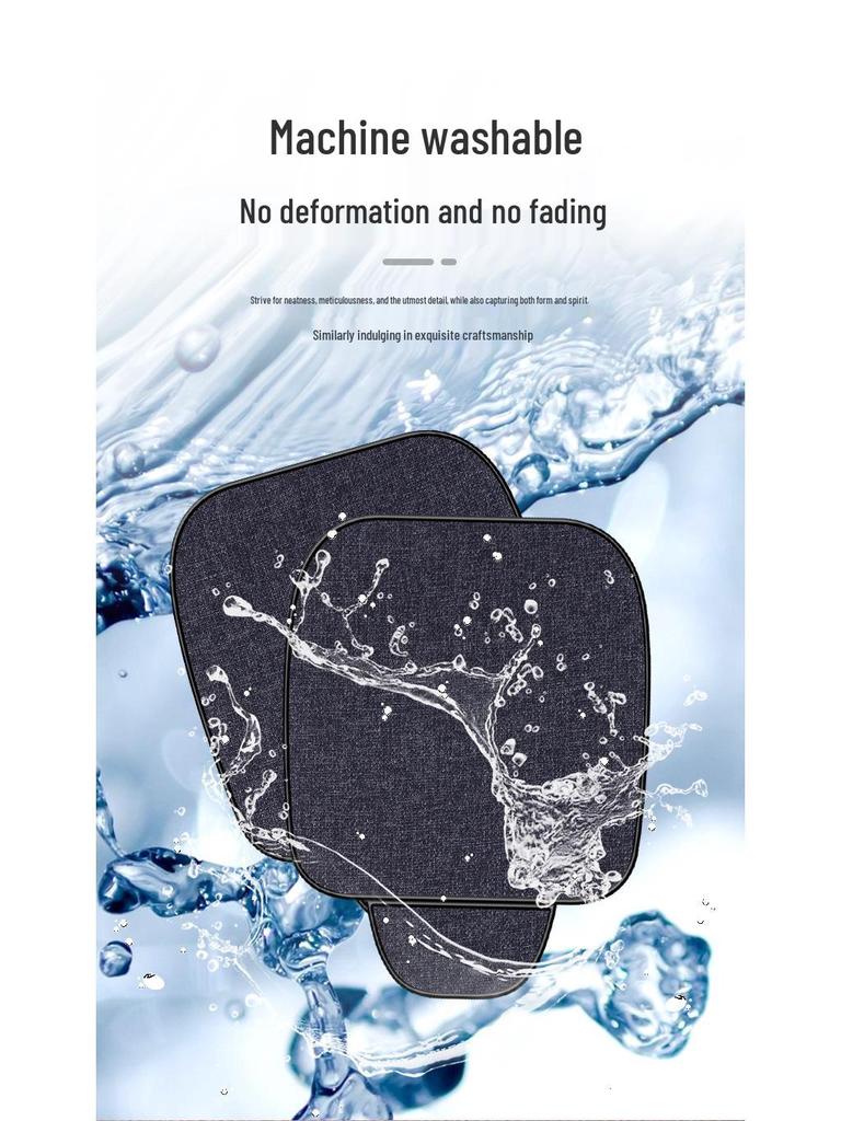 All-Season Linen Car Seat Cushion Set: Three-Piece Universal Fit for Driver/Passenger and Rear Seats