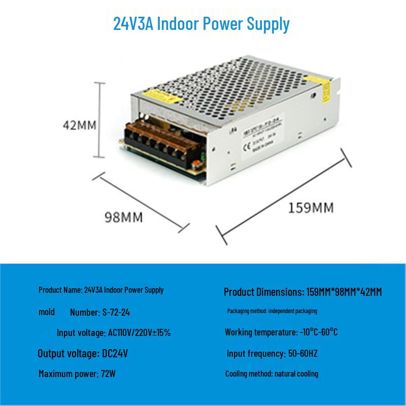220V to 24V/12V/5V DC LED Power Supply Transformer for LED Strips, 2A/5A/10A/15A/20A