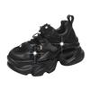 Fashion Women Platform Casual Breathable Crystal Flower Shoes Summer Chunky Sneakers 7.5CM Hidden Heels Hollow Leisure Shoes Woman