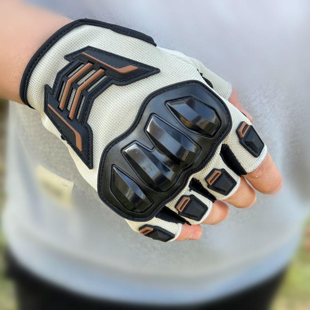 Anti-Slip Half Finger Gloves Wear Resistant Bicycle Gloves Motorcycle Gloves Electric Bike