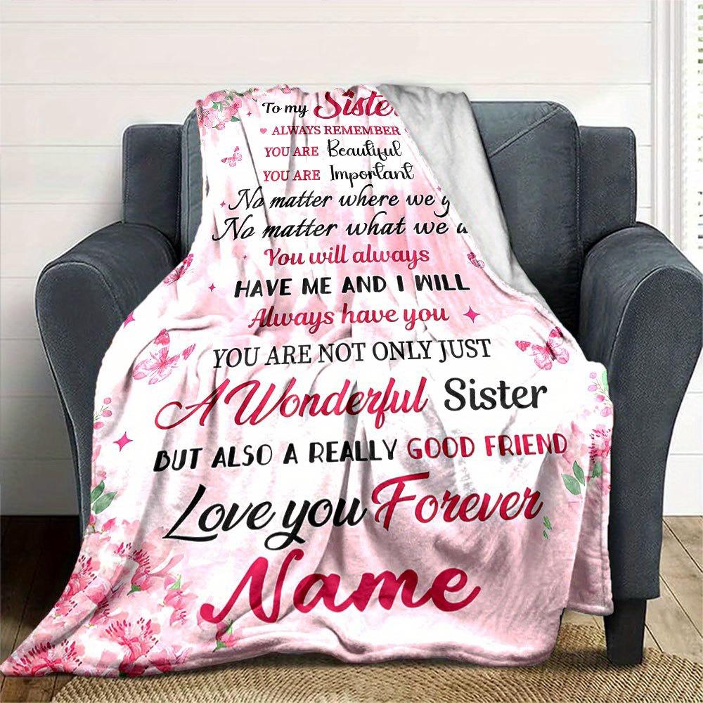 Sister Love Quote Blanket Gift For Sisters Beautiful And Important Message Blanket Perfect Sister Birthday Or Anniversary Present Pink Floral