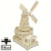 3D Модель-конструктор Деревянная модель ветряной мельницы Детали для сборки своими руками и декоративный элемент - Идеальный креативный подарок
