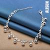 925 Sterling Silver Pearl Ball Clock Chain Bracelet Fashionable Wedding Jewelry
