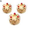3Pcs Simulation Chocolate Cakes Miniature Food Figurine Dollhouse Accessories