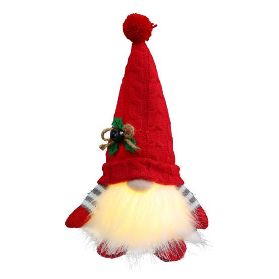 Рождественский гном, кукольное украшение, светящаяся плюшевая фигурка гнома, безликий гном с огнями, украшение для каминной полки праздничного стола