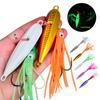 15CM/5.91G Luminous Squid Jig Hook Slow Shaking Glow-in-the-dark Squid Skirt Lure