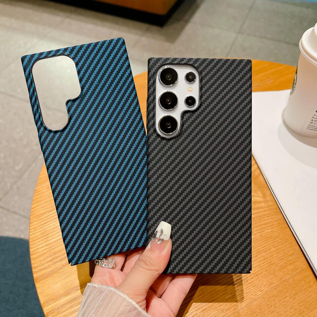 Ultra Thin Carbon Fiber Textured Phone Case For Samsung Galaxy S24 S23 S22 Note 10 Plus Note 20 Ultra Shockproof Hard Back Cover