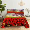 Tulip Bed Sheets Set With Pillows Case Flowers Bedsheet With Pillowcase 2 Pcs 3Pcs For Single Double Beds King Full Twin Size