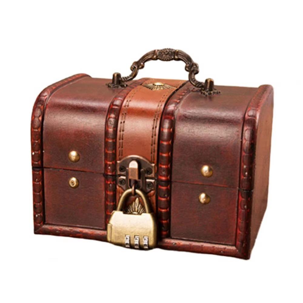Декоративная Шкатулка для Хранения Украшений Деревянная Шкатулка для Украшений Европейский Сундук Сокровищница Секрет Хранения