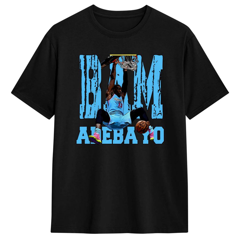 Унисекс футболки Bam Adebayo Креативная футболка с коротким рукавом и круглым вырезом Хлопок Подарок на день рождения Одежда