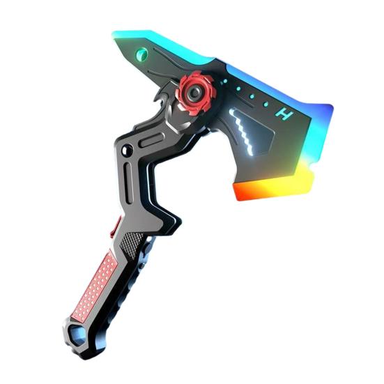 Spark Battle Ax with Smoke Effect Transforming Weapon LED 7 RGB Colors Dynamic Sound