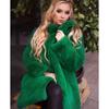 Women's Mid-Length Rex Rabbit Fur Coat with Stand-Up Collar - Winter Streetwear