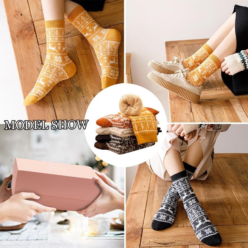 5 Pair Women Thick Soft Warm Fuzzy Socks Winter Wool Fluffy Cozy Socks Casual Home Sleep Socks