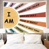 F-FUN SOUL Affirmation Tapestry 40x30inches Brave Positive Affirmations Wall Hanging Rainbow Tapestries for Office Bedroom Home Decor Dormitory