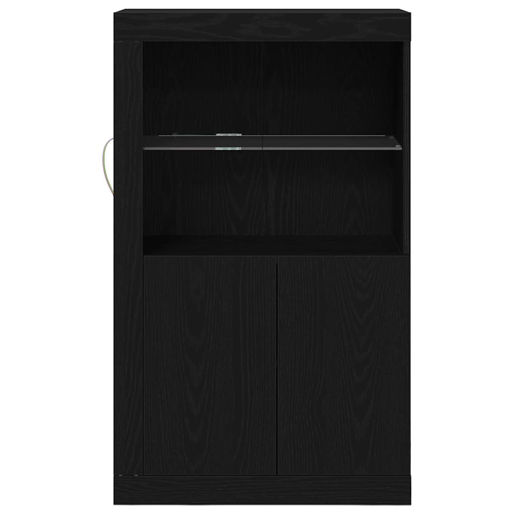 LED Sideboard in Black Oak Look 60.5 x 37 x 100 cm