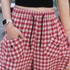 Повседневные летние клетчатые брюки женские большого размера элегантные женские брюки с эластичной резинкой на талии винтажная одежда