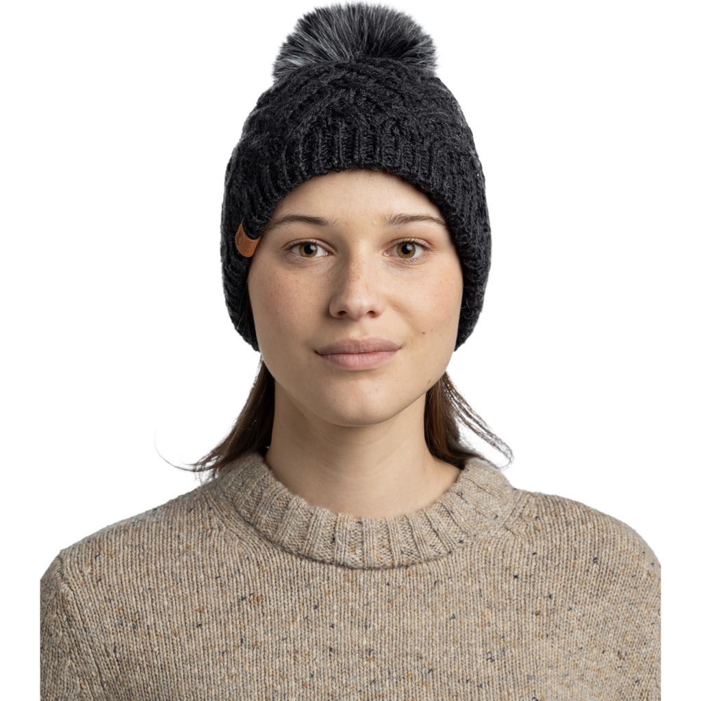 BUFF Knitted Fleece Caryn Beanie, Womens Black Cap