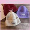 Fashion Letter Embroidery Neutral Casual Warm Knitted Hat For Winter Adults And Teens With Embroidered Ear Protection