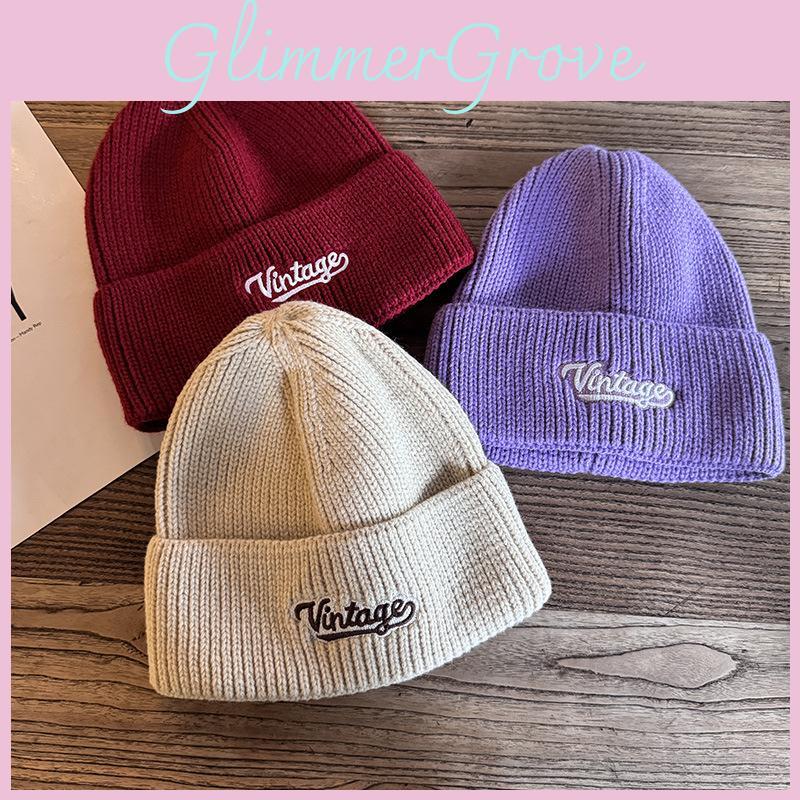 Fashion Letter Embroidery Neutral Casual Warm Knitted Hat For Winter Adults And Teens With Embroidered Ear Protection