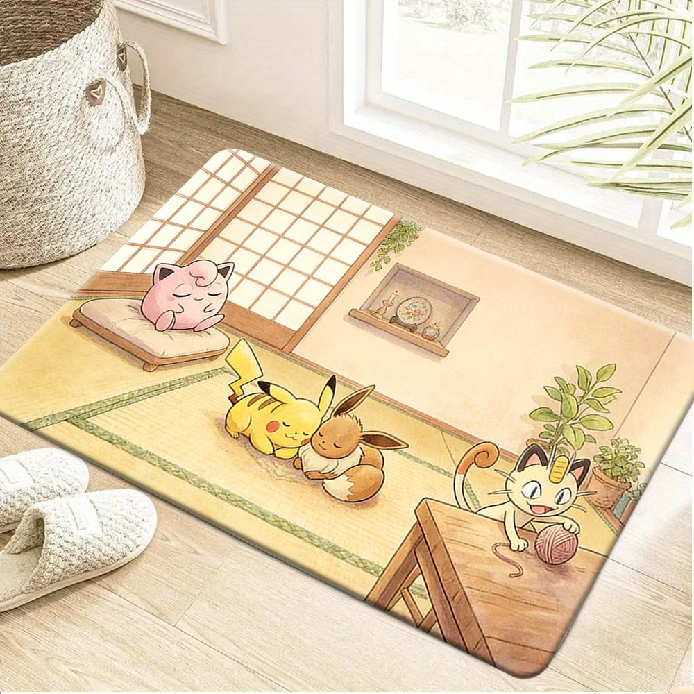 Pokemon Summer Beach Vacation Print Non-slip Doormat, Soft Absorbent Floor Rug for Home Decor