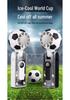 X68 Cross Football World Cup Portable Handheld Fan with Semiconductor Cooling and Rechargeable Folding Design.