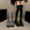 Grey Boots Women's Tall Boots Socks New Shoes Elastic Boots Socks Boots Elastic Socks Knee Knitted Boots