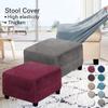 Velvet Ottoman Slipcover Elastic Square Footstool Cover Washable Removable Sofa Footrest Slipcovers Furniture Protector Covers